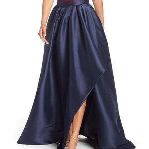 Eliza J Navy Blue Cascade Ball Skirt